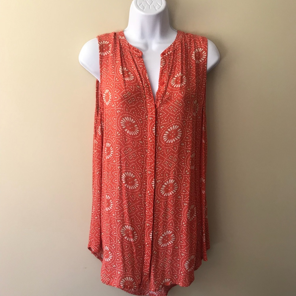 Lucky women’s orange tank top tunic large